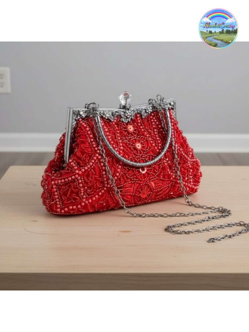 1920s Vintage Beaded Clutch Sequin Rhinestone Evening Bag Wedding Party